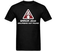 RDESEDRTRE Error 404 Girlfriend Not Found Men's T-Shirt Black XL