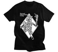 RDESEDRTRE Forward Observations Group Skeleton GBRS T-Shirt Retro Punk Horror Skull T Shirts Tops Black 3XL