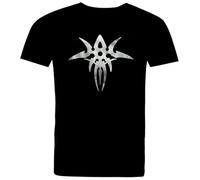 RDESEDRTRE Gary Numan Silver Exile Logo Black Cotton T Shirt Black XL