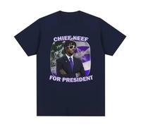 RDESEDRTRE Rapper Chief Keef for President Graphic T Shirt Navy S
