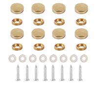 Rdexp Doré en cuivre 16 mm de diamètre Miroir Bouchon à vis à ongles Argent Armoires meubles Fittings Lot de 8