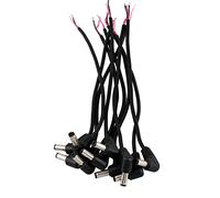 RDEXP ID 2,1 mm OD 5,5 mm Longueur de câble 25 cm DC alimentation mâle prise jack à angle droit avec fil Lot de 10