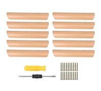 RDEXP Lot de 10 poignées de meuble semi-circulaires en bois pour tiroir et armoire Distance entre les trous 128 mm