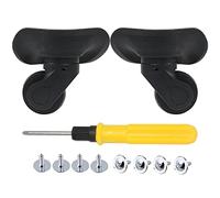 Rdexp Lot de 2 roulettes rotatives universelles pour valise gauche et droite, Noir , 11 x 11 x 4.6cm