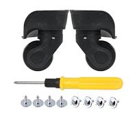 Rdexp Lot de 2 roulettes universelles rotatives pour valise gauche et droite, Noir, Hauteur Totale 92mm