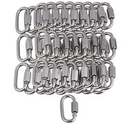 RDEXP Mousqueton à chaîne à maillons M3.5 multifonctionnel en acier inoxydable 304, lot de 50, argent