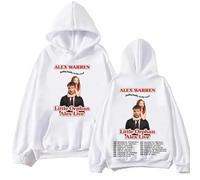 RDGKUCB Sweat À Capuche Alex Warren Little Orphan Alex Live Tour 2026 Mode Sweat Homme/Femme Manches Longues Pull Rétro Hip-hop Hoodie-White||3X_l