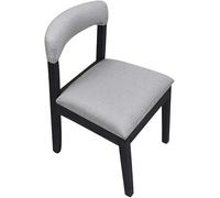 RDIAYDN Chaises de salle à manger rétro terrasse tissu en bois massif pour salon, chambre à coucher, cuisine, balcon, négocier chaise de bureau (couleur : blanc A, taille pieds noirs) (pieds noirs