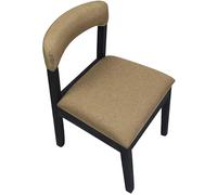 RDIAYDN Chaises de salle à manger rétro terrasse tissu en bois massif pour salon, chambre à coucher, cuisine, balcon, négocier chaise de bureau (couleur : blanc A, taille pieds noirs) (Caqui pieds
