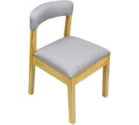 RDIAYDN Chaises de salle à manger rétro terrasse tissu en bois massif pour salon, chambre à coucher, cuisine, balcon, négocier chaise de bureau (couleur : blanc A, taille pieds noirs) (pieds gris