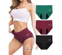 Rdiner Culotte Menstruelle Coton, Absorbe 60ML de Volume Menstruel Important, sous Vetement 4 Couches Anti-Fuite pour Regle (Lot 3)