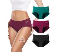 Rdiner Culotte Menstruelle Coton, Absorbe 60ML de Volume Menstruel Important, sous Vetement 4 Couches Anti-Fuite pour Regle (Lot 3)