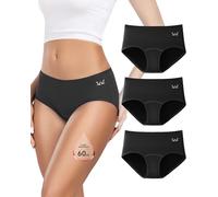 Rdiner Culotte Menstruelle Coton, Absorbe 60ML de Volume Menstruel Important, sous Vetement 4 Couches Anti-Fuite pour Regle (Lot 3)