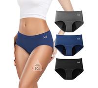 Rdiner Culotte Menstruelle Coton, Absorbe 60ML de Volume Menstruel Important, sous Vetement 4 Couches Anti-Fuite pour Regle (Lot 3)