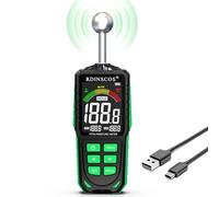 RDINSCOS Testeur d’Humidité Rechargeable - Humidimètre Non Destructif avec Capteur Sphérique, Détecteur d’Humidité 20-40mm, Écran LCD Couleur & Alarme pour Murs, Bois, Béton, Maçonnerie, Plâtre