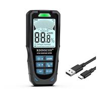 RDINSCOS Testeur d'humidité non destructif, plage de mesure : 4 à 50 mm, détection rapide d'humidité cachée dans le bois tendre, le bois dur, les cloisons sèches, le plâtre, la chape et le béton