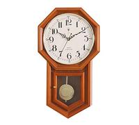 RDJSHOP Horloge Murale Silencieuse À L'ancienne Horloges Murales Vintage Fonctionnant sur Batterie Horloge À Pendule en Bois pour Décorer Le Bureau de L'école de Cuisine À Domicile de Salon,Brown