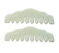 Rdjumpdjo 2X Nature Traditionnelle Jade Peigne Massage Spa Acupuncture Tête Thérapie Traitement Sur Tête Gua Sha Conseil