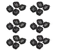 Rdjumpdjo Hotel Serveuse Elastique Nylon Noir Snood Filet Ballet Chignon Couverture de Cheveux Ornement 24 Pcs