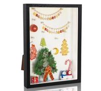 Rdlobu Cadre photo 3D, profond, à remplir, 21 x 30 cm, noir, profond, à remplir, pour objet jusqu'à 3 cm, décoration murale, bureau, cadeau de mariage, œuvres d'art