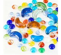 Rdlobu Galets Décoratifs en Verre 500g, Lune et Cercle