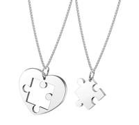 RDNKVB Collier de Couple en forme de cœur Puzzle, Pendentif en acier inoxydable, Bijoux d'amitié, Cadeau de Couple
