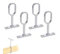 RDNKVB Kit de Barre de Penderie Ovale, Support Central pour Barre de Penderie Ovale, Supports Ovales pour Rail de Penderie, Support de Tringle D'armoire, Support de Barre de Cintre en Métal 4 Pièces