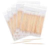 RDNKVB Lot De 500 Cotons-Tiges Avec Manche En Bois，Micro Applicateur, 10 Cm, En Bois Pour Sourcils, Maquillage, Tatouage, Ongles