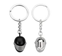 RDNKVB porte-clés de casque de moto, porte-clés de style locomotive à la mode, très réel comme anniversaire, cadeau de vacances (noir et argent)