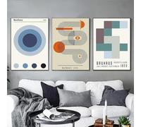 RDRDtbtr Affiche et d'exposition de modernisme minimaliste Bauhaus peinture sur Toile tableau graphique vintage Decoration murale pour salon maison 60 x 80 cm x 3 sans cadre