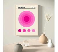 RDRDtbtr Affiche nordique moderne imprimée Bauhaus exposition géométrique rose peinture sur Toile tableau du milieu du siècle tableau d'art mural pour salon Decoration d'intérieur 50x70 cm sans cadre