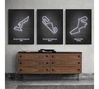RDRDtbtr Affiches et d'art mural de circuits de course de formule F1 au néon peinture sur Toile tableau abstraite images murales pour salon Decoration d'intérieur 50x70cm x 3 sans cadre