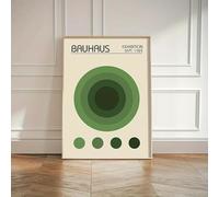RDRDtbtr Green Bauhaus Murale circulaire géométrique Art Affiches gravures simples peinture à l'huile moderne salon Decoration de la maison peinture 50x70cm sans cadre