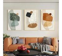 RDRDtbtr Toile tableau murale abstraite moderne avec blocs de couleurs vert et beige peinture minimaliste affiches Tableaux Decoration de salon maison 50 x 70 cm sans cadre
