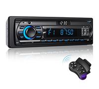 RDS Autoradio Bluetooth 5.0, Poste Radio avec LCD Affichage Horloge | Poste Radio 7 Couleurs Éclairage, 4x65W Autoradio 1 Din pour 9-24V Voiture, Supporte Main Libre/FM/AM/2 USB/AUX/SD/TF/MP3