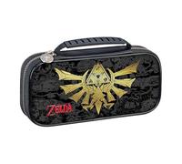 RDS Industries, Inc Étui de Voyage pour Nintendo Switch OLED et Switch - Support réglable et étuis de Jeu en Bonus, poignée de Luxe, sous Licence Officielle, Marron, Couverture arrière