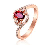 RDSGYZ Alliances en or 750 pour femme avec ru e 1 ct et diamant 0,32 ct Taille 49 à 63