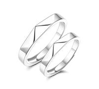 RDSGYZ Alliances réglables pour couples, bagues de fiançailles en argent sterling 925 sans pierres unies pour elle et lui