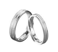 RDSGYZ Ensemble d'alliances pour couples en argent sterling 925, pour elle et lui - Bagues de fiançailles assorties - Bandes unies mates - Ensemble de bagues de mariage réglables