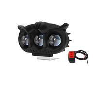 Rdtnvc Phare 1/2pcs Phare De Moto LED Spot Light Forme 3 Lumière 5 Modes Trois Couleurs Stroboscopique Feu Brouillard Moto Lampe Course Phares Avant Assemblage(1LED with switch)