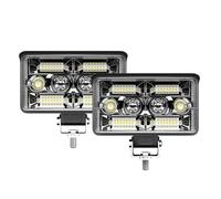Rdtnvc Phare Barre Lumineuse LED ED 3/4/5 Pouces Projecteur Tout-terrain Phare Travail Pour Camion Tracteur 4x4 Bateau Feu Antibrouillard 12 V/24 V Phares Avant Assemblage(2pcs 4inch 130W)