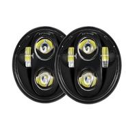 Rdtnvc Phare Lot De 2 Projecteurs De Phares À LED De 5,75 Pouces 5 3/4 Pouces Pour Softail Pour Bad Pour Boy Pour Custom Pour Deuce Pour Springer Pour Breakout Phares Avant Assemblage(2pcs D)