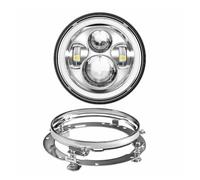 Rdtnvc Phare Phare Moto À LED 7 Pouces Pour Electra Pour Glide Pour Softail Pour Fat Pour Boy Pour Touring Avec Feux Antibrouillard 4,5 Pouces Phares Avant Assemblage(Silver B with DRL)
