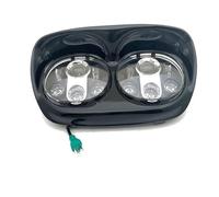Rdtnvc Phare Pour Road Pour Glide 2004 2005 2006 2007 2008 2009 2010 2011 2012 2013 Moto Double Projecteur LED Phare Accessoires 2inl Haut/Bas Double Phares Avant Assemblage(D BLACK)