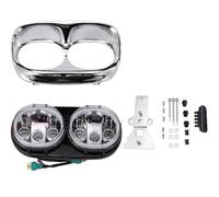 Rdtnvc Phare Pour Road Pour Glide Pour FLTR 2004 2005 2006 2007 2008 2009 2010 2011 2012 2013 Phares Projecteur À Double LED Pour Moto Phares Avant Assemblage(Chrome wi Angle Eyes)