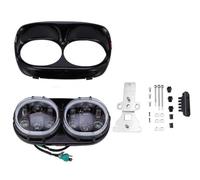 Rdtnvc Phare Pour Road Pour Glide Pour FLTR 2004 2005 2006 2007 2008 2009 2010 2011 2012 2013 Phares Projecteur À Double LED Pour Moto Phares Avant Assemblage(Black wi Angle Eyes)