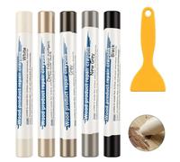 RDTOK Kit de réparation de cire dure pour bois, parquet et stratifié, 5 couleurs de stylo de réparation pour bois, avec spatule, réparation de rayures pour sol, table, portes, bois, PVC