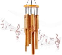 RDUTUOK Carillon à vent commémoratif en bambou - Grand carillon à vent en bois pour intérieur et extérieur - Carillon éolien de 81,3 cm pour jardin, cour, terrasse et décoration d'intérieur