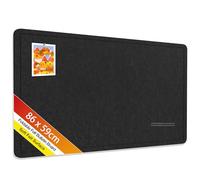 Rdutuok Grand tableau d'affichage décoratif pliable en feutre avec ruban adhésif, 20 punaises - Alternative décorative en liège pour bureau, maison, école - Noir - 86 x 59 cm