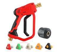 Rdutuok Pistolet de Lavage Haute Pression 4000 PSI avec 5 Buses 1/4" de Pulvérisation Connecteur de Tuyau M22 14 mm Compatible Karcher K1-K7 Pistolet de Nettoyage pour Voiture Nettoyage de Lave-Auto